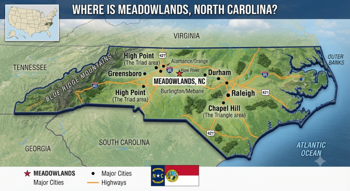 Where is meadowlands north carolina