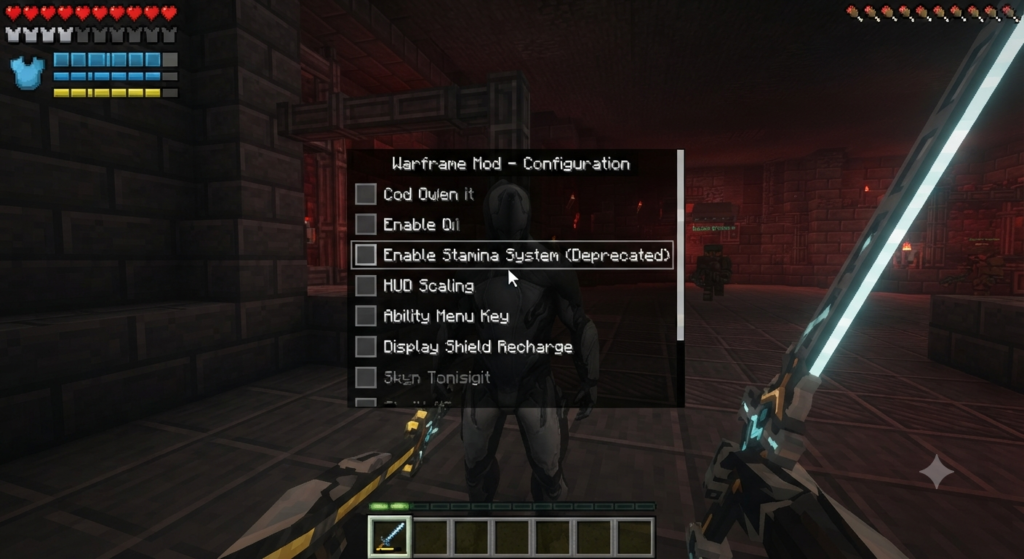 Minecraft superb warframe mod how to disable stamina bar